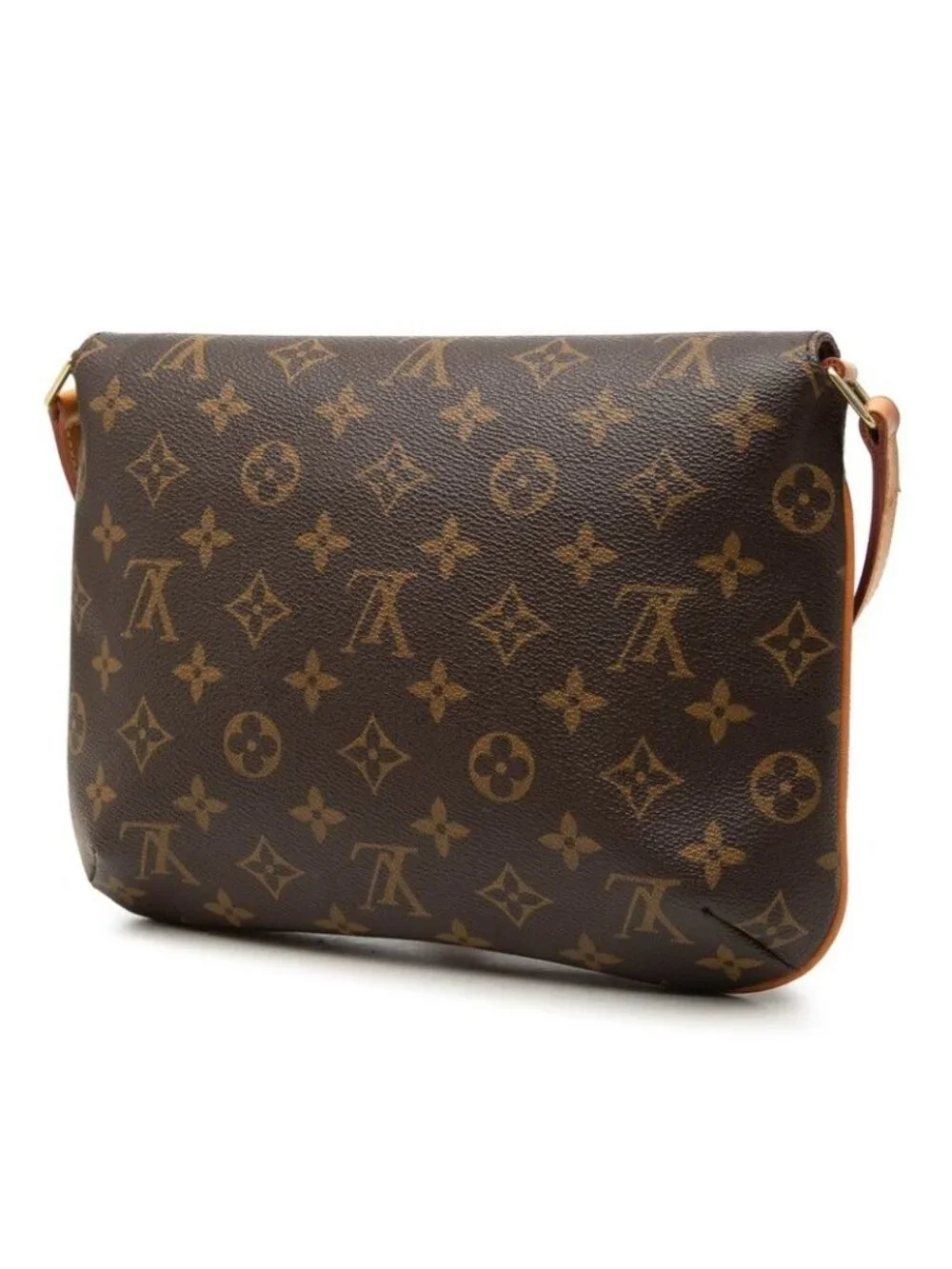 Louis Vuitton Monogram Musette Tango Short Shoulder Bag Brown Leather